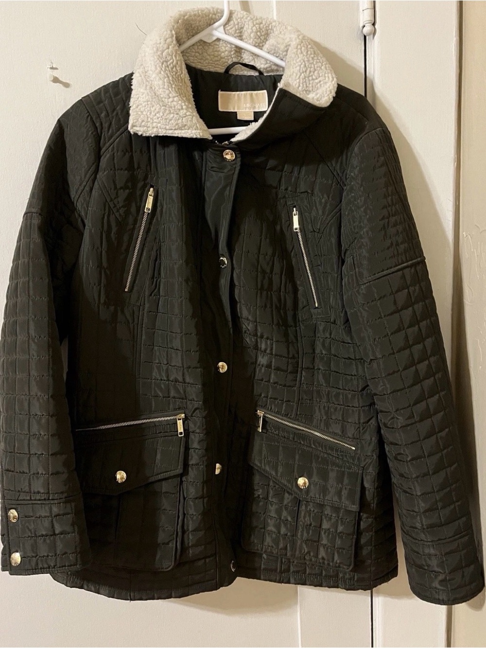 MICHAEL Kors Ladies
Quilted Anorak Coat jacket  Sz Large - Dark Green Moss Color - Picture 4 of 5
